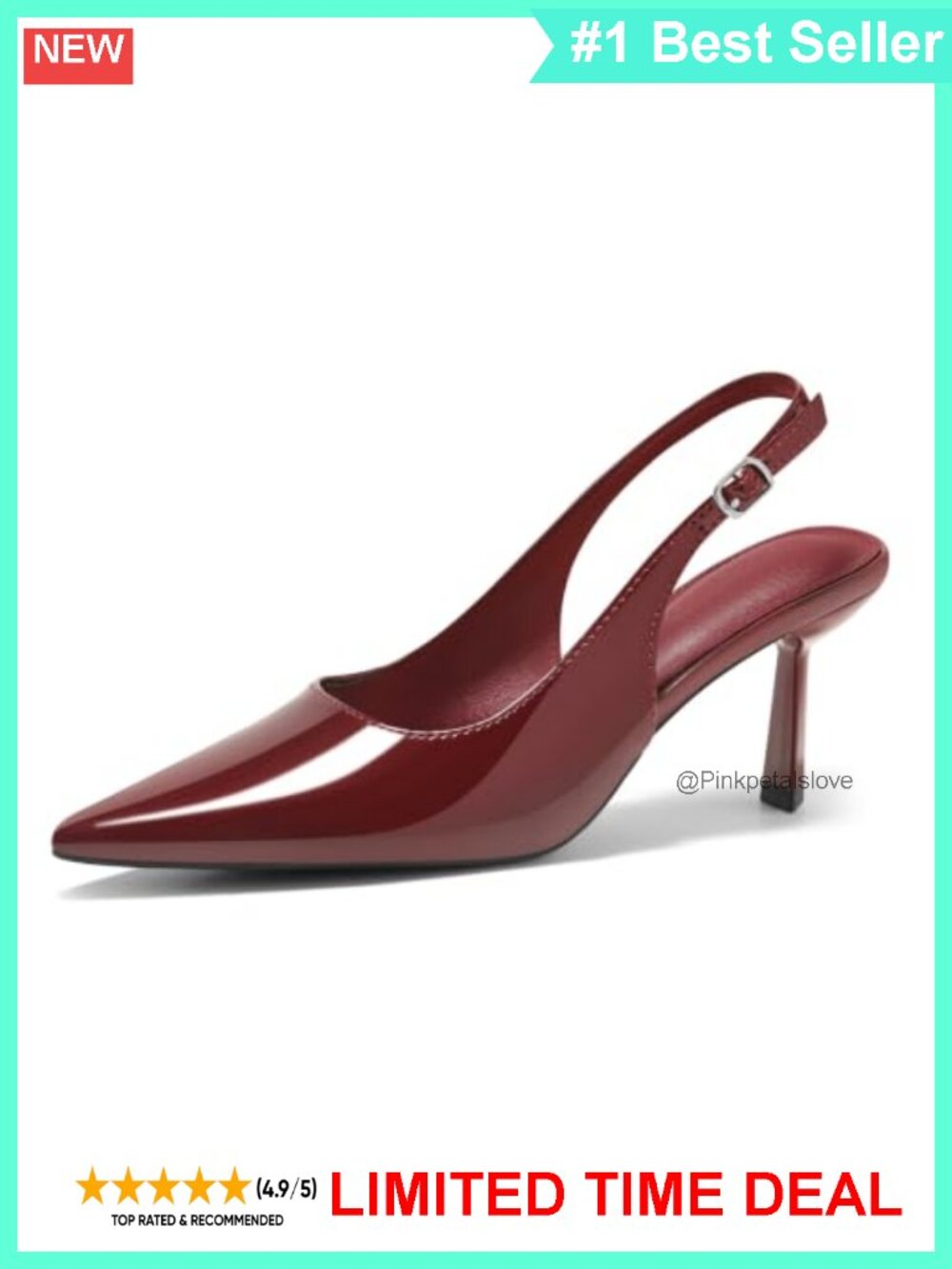 Slingback Kitten Heels Closed Pointed Toe Pumps Work Party Dress Shoes